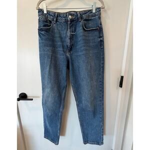 Zara Jeans Size 10 Medium Wash Mom Fit High Waisted